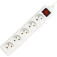 PremiumCord white 7 m extension cord 230V, 5 sockets + switch