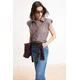 Trendyol Bluza rjava / bela