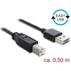 Delock kabel EASY-USB 2.0 tip A (moški) > USB 2.0 tip B (moški), 0,5 m, črn