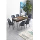 Hanah Home Set Trpezarijski sto i 6 stolica Han, Sivo-braon