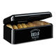 Klarstein Delaware, posoda za kruh, kovinska, 42x16x24,5 cm, pokrov na tečajih, prezračevalne odprtine (ACB4-DelawareBBlk)