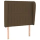 Vidaxl Vzglavje z ušesi temno rjavo 83x23x118/128 cm blago