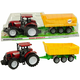 slomart LEAN TOYS Traktor z rdečo kabino in rumeno prikolico, 50 cm