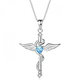 Ogrlica Wing Cross - srebrna/modra KP28838