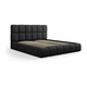 Crni tapecirani bračni krevet s prostorom za pohranu s podnicom 180x200 cm Bellis – Micadoni Home