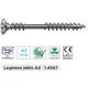 Vijak za fasade z lečasto glavo SPAX 4.5x60, TX20, s fiksnim navojem, inox A2