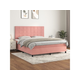Den Box spring postelja z vzmetnico roza 160x200 cm žamet
