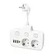 Podaljšek z razdelilcem 2 vtičnici + 3 USB + 1USB-C 0,2m bel