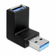 DeLock adapter USB 3.0 muški - USB 3.0 ženski pod kutom od 90° vertikalno