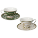Brandani Set skodelica za čaj Filo dOro 15xh7cm/belo-zelena/2 kos/porcelan