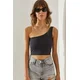 Bianco Lucci Womens One Shoulder Strap Crop Athlete