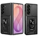Oklepni ovitek MaX-Armor z obročem, kovinsko ploščico in zaščito zadnjih kamer za Samsung Galaxy Z Fold7/Fold8 Ultra - black