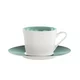 Set skodelica za čaj s podstavkom Loop Petrol 270ml / 6 kos / zeleno-modra / porcelan