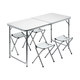 Sklopivi stol za kampiranje + 4x stolice bijela/krom