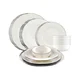 24-delni jedilni servis, bel/srebrn, porcelan