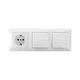 Aigostar - KOMPLET 2 kućna prekidača sa SCHUKO utičnicom 1x16A/250V