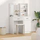 vidaXL vidaXL 2-delni WC set z LED osvetlitvijo, bel inženirski les, (22067580)