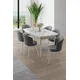 HANAH HOME Rasklopivi trpezarijski sto i stolice (7 delova) Asfel White Marble Grey