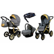 Babylux Gold Lux Flaxen | 4v1 Kombinirani Voziček kompleti | Otroški voziček + Carrycot + Avtosedežem + ISOFIX