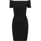 Womens Dress Off Shoulder Rib - Black