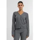 Womens ribbed cardigan dark gray