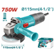 Total Ugaona brusilica TG10711556, 750W, 115mm
