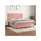Den Box spring postelja z vzmetnico roza 180x200 cm žamet