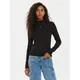 Tommy Jeans Bluza Tjw Essential Mock Neck DW0DW19830 Črna Slim Fit