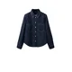 MANGO Bluza PLUTO temno modra