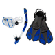 ACRAsport Komplet dihalke 3 v 1, MODRA/PROZORNA, S/M, plavuti 36-41