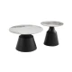 Klub sto 6052 set Bela keramička ploča/Crne metalne noge fi 70+fi 50 ( 800-632 )