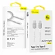 BLAVEC RAPTOR PLETEN KABEL – TIP C V TIP C – PD 60W 3A 300 cm – belo-srebrna