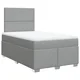 Vidaxl Boxspring postelja z vzmetnico svetlo siva 120x190 cm blago