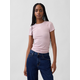 GAP Ribbed T-Shirt with Logo - Womens