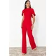 Trendyol Woven Stylish Jumpsuit with Red Cape Detail