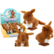slomart LEAN TOYS Plišasta igrača vzmeteni kangurek, rjav