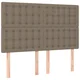 Vidaxl Vzglavje postelje sivo-rjavo 144x5x118/128 cm blago
