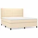 vidaXL vidaXL Box spring postelja z vzmetnico krem 180x200 cm blago, (20893023)