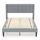 Northix Oblazinjen žametni posteljni okvir 200x140 cm lesen 250kg siv