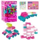 slomart LEAN TOYS Gradbeni bloki - Prostorski, pastelno roza, 360 kosov