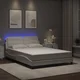 vidaXL Posteljni okvir z LED lučkami bel 140x200 cm umetno usnje