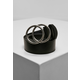 Belt with ring buckle black/silver
