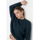 Trendyol Blue Wide Fit mehko teksturiran osnovni pulover za pletenine