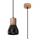 Sollux SL.0963 - Viseći luster na kablu QUBIC 1xE27/60W/230V beton/drvo crna