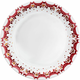 GUIRLANDE jedilni krožnik 28 cm, rdeča, porcelan, Bjorn Wiinblad
