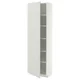 METOD Visoki element s policama, bela/Aspudden svetlosiva, 60x37x200 cm
