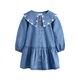 Next Obleka moder denim / bela