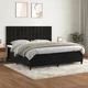 Greatstore Box spring postelja z vzmetnico črna 200x200 cm žamet