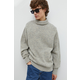 Vuneni pulover Les Deux za muškarce, boja: siva, s dolčevitom