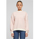 Womens Oversized Striped Sweatshirt - Pink/Cream